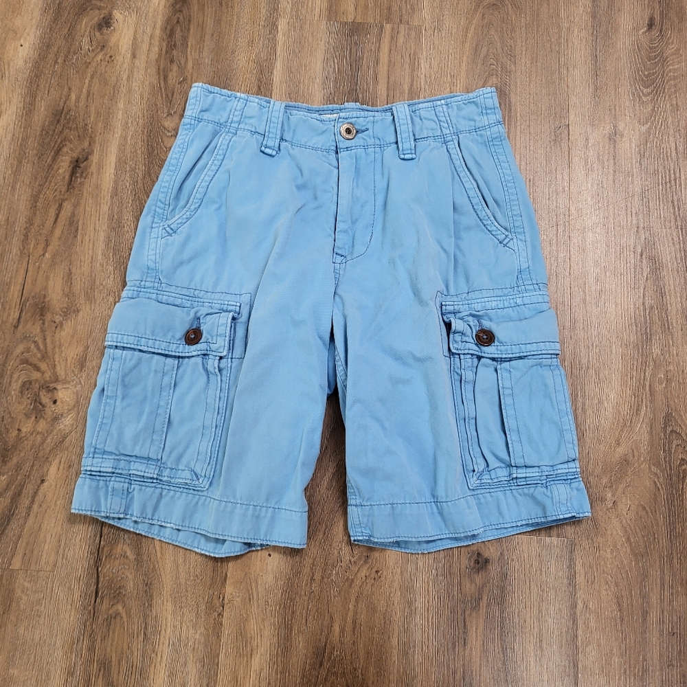 American Eagle Classic Cargo Shorts 28 Mens 30 Retro Distressed Y2K Blue Skater